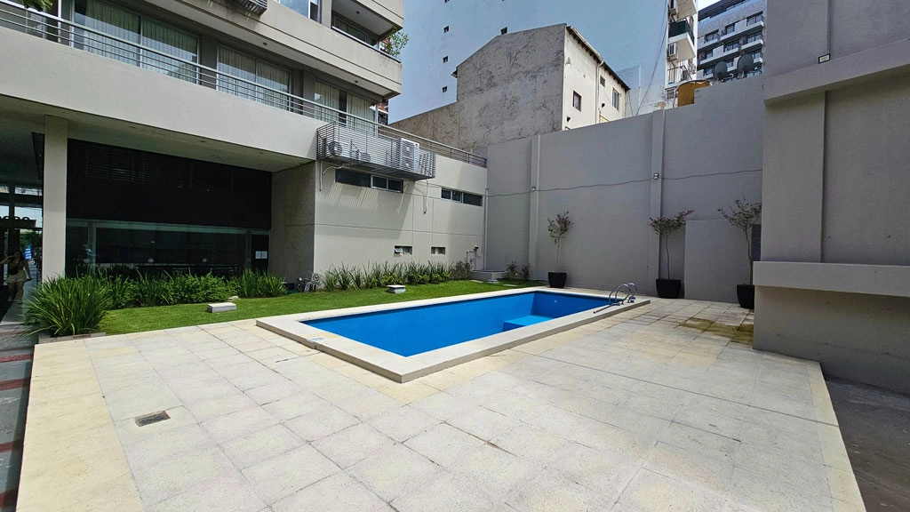 Monoambiente en moderno edificio con amenities, piscina, laundry, gimnasio, sum y parrilla